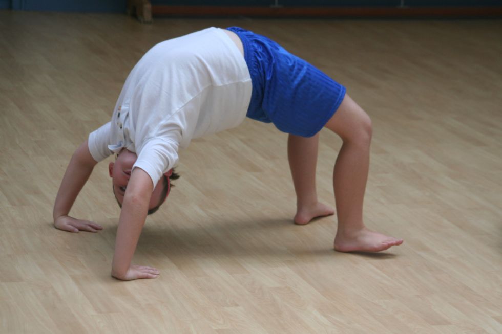 Child doing P.E.